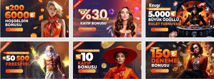 Casino kampanya vitrini — karşılama, iade ve free spin teklifleri
