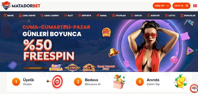 Matadorbet hafta sonu %50 free spin kampanya görseli