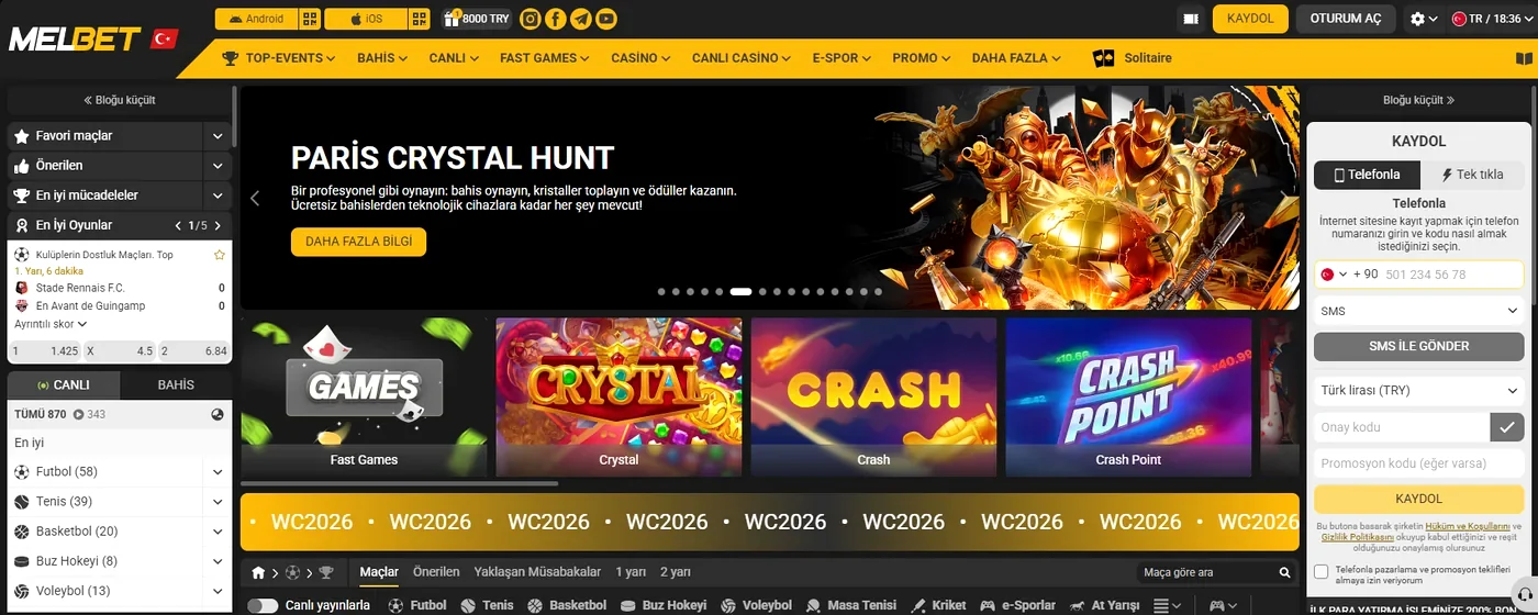 Melbet casino lobisi — slot vitrini ve turnuva ekranı