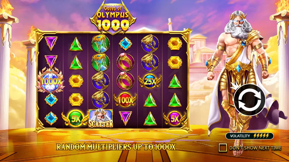 Gates of Olympus 1000 (2024) oyun ekranı